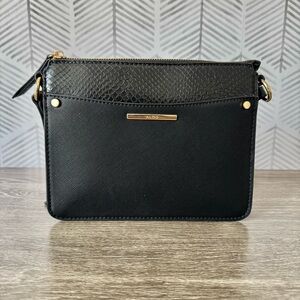 ALDO Black Crossbody Bag with Snakeskin & Gold Accents - NWOT